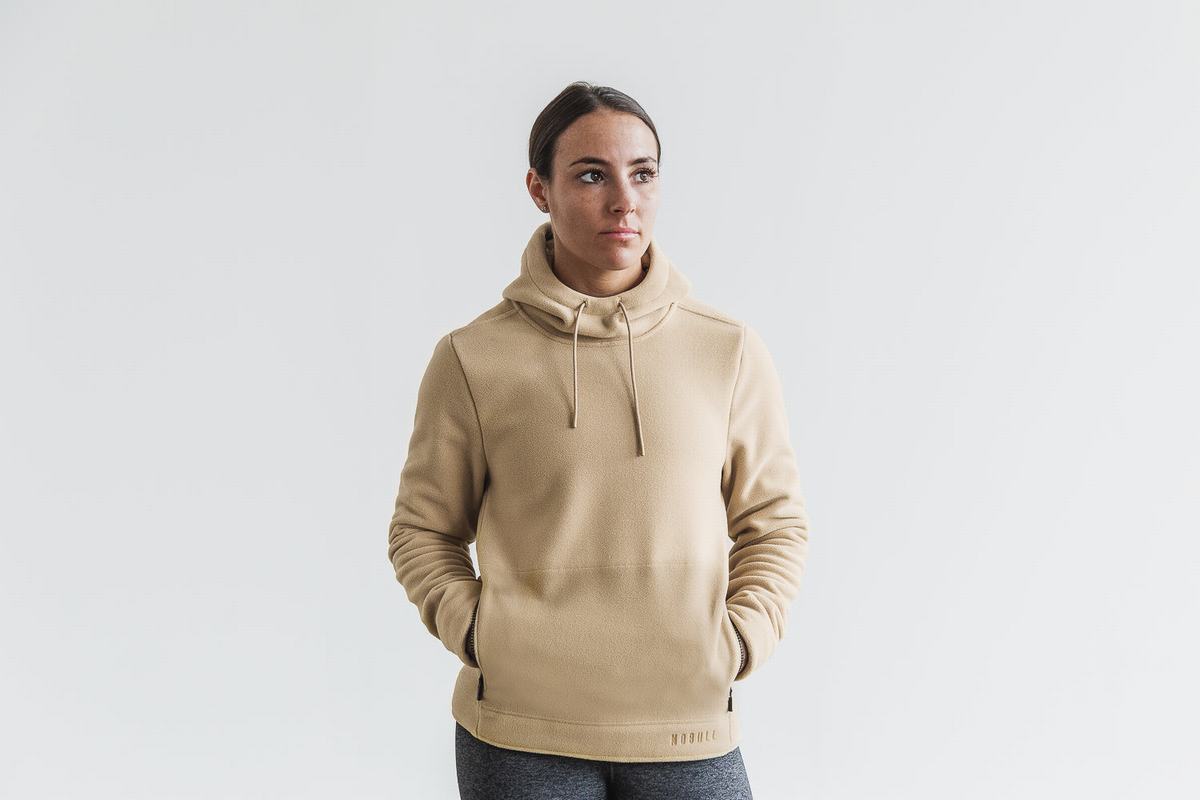 Beige Women\'s Nobull Arctic Hoodie | USA103592