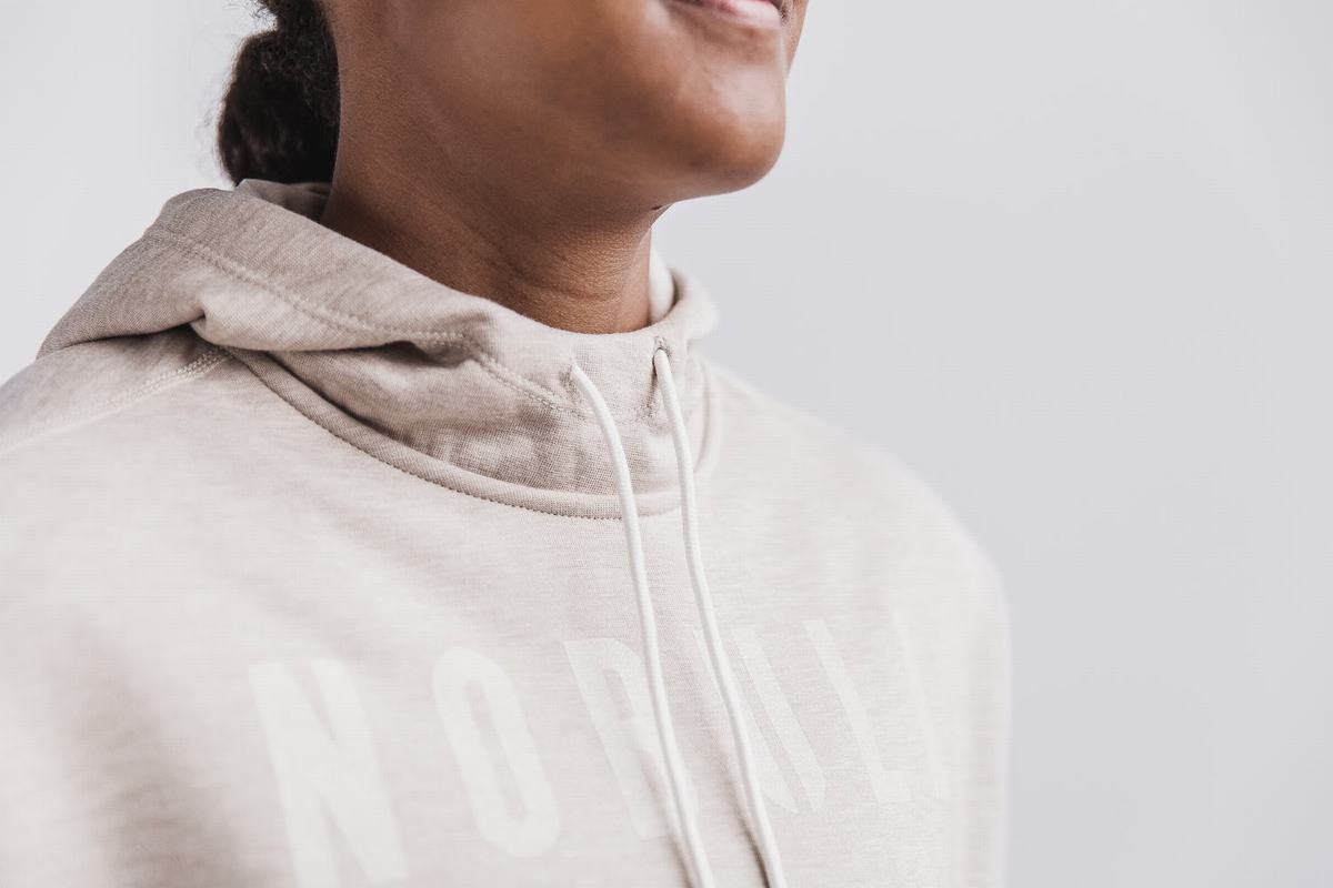 Beige Women's Nobull Hoodie | USA706531