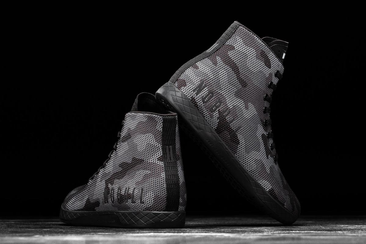 Black Camo Men's Nobull Superfabric High-Top Trainers | USA975420