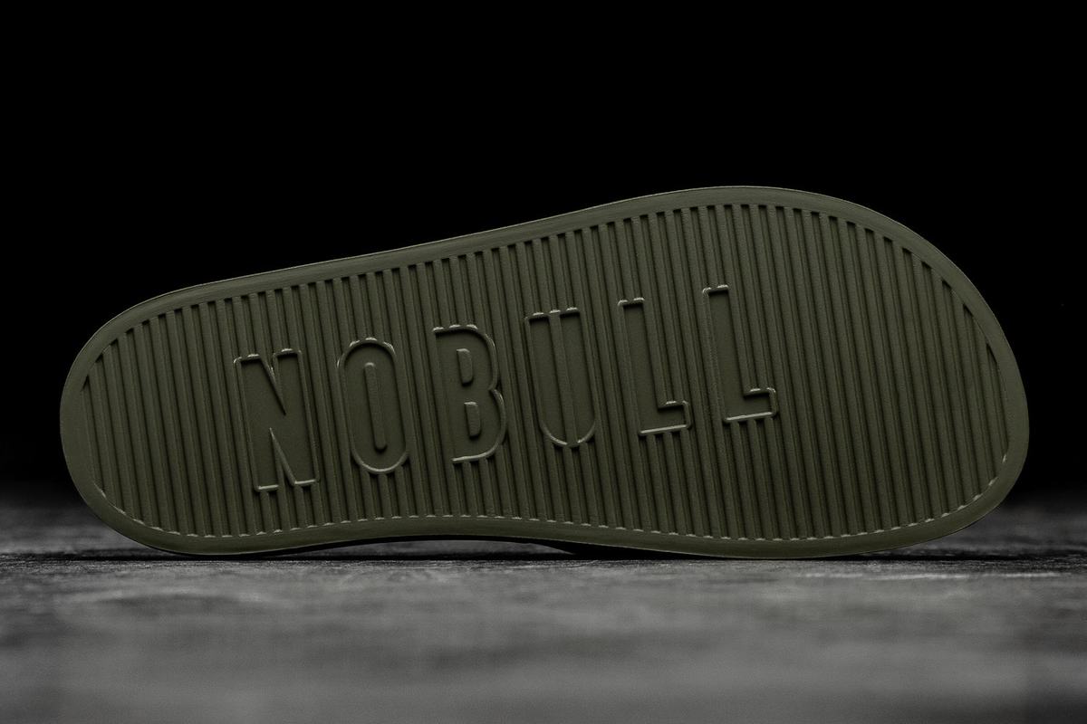 Black Dark Green Men's Nobull Slides | USA685123