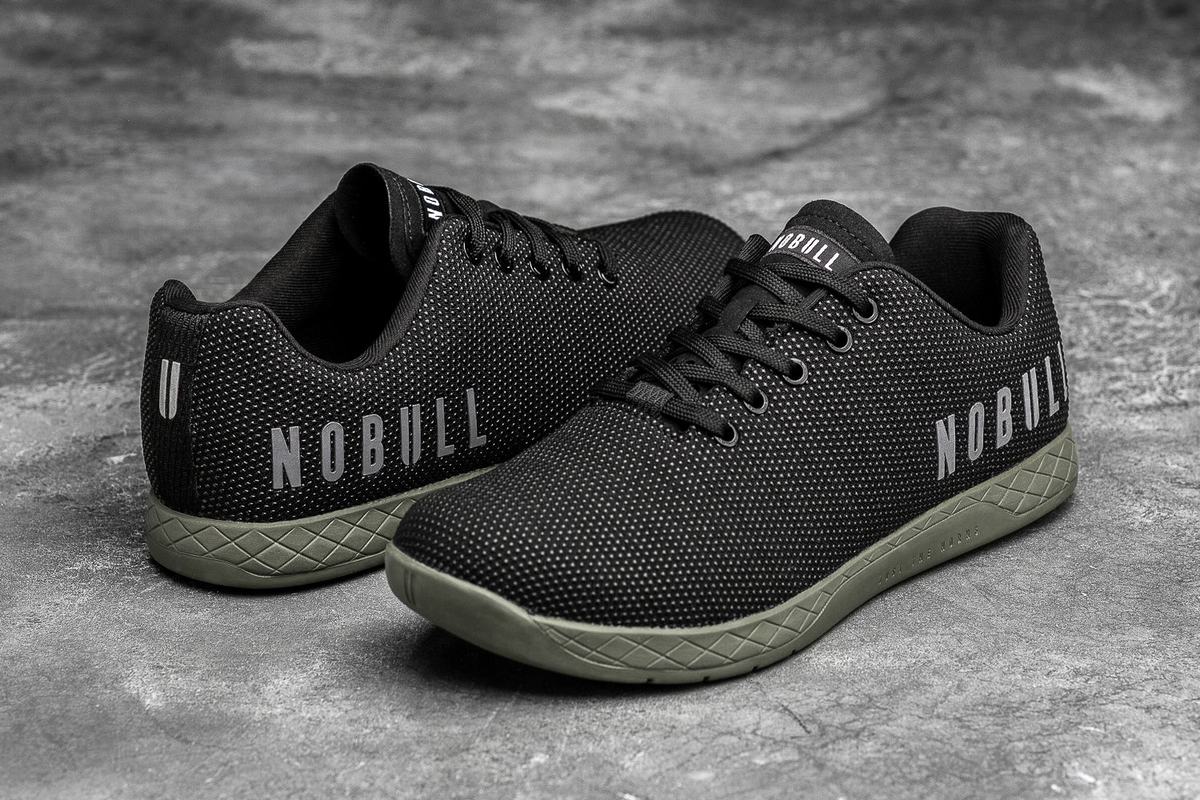 Black Dark Green Men's Nobull Superfabric Trainers | USA187296