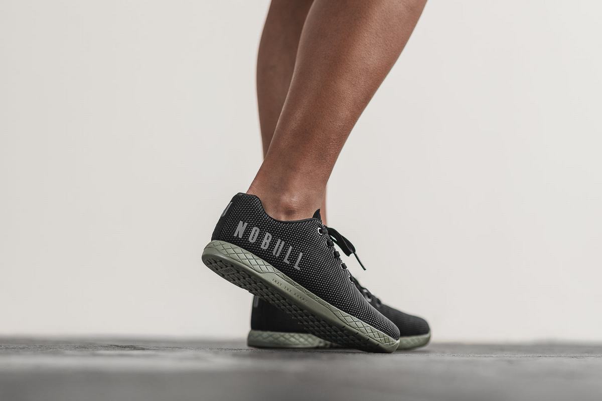 Black Dark Green Women's Nobull Superfabric Trainers | USA265741