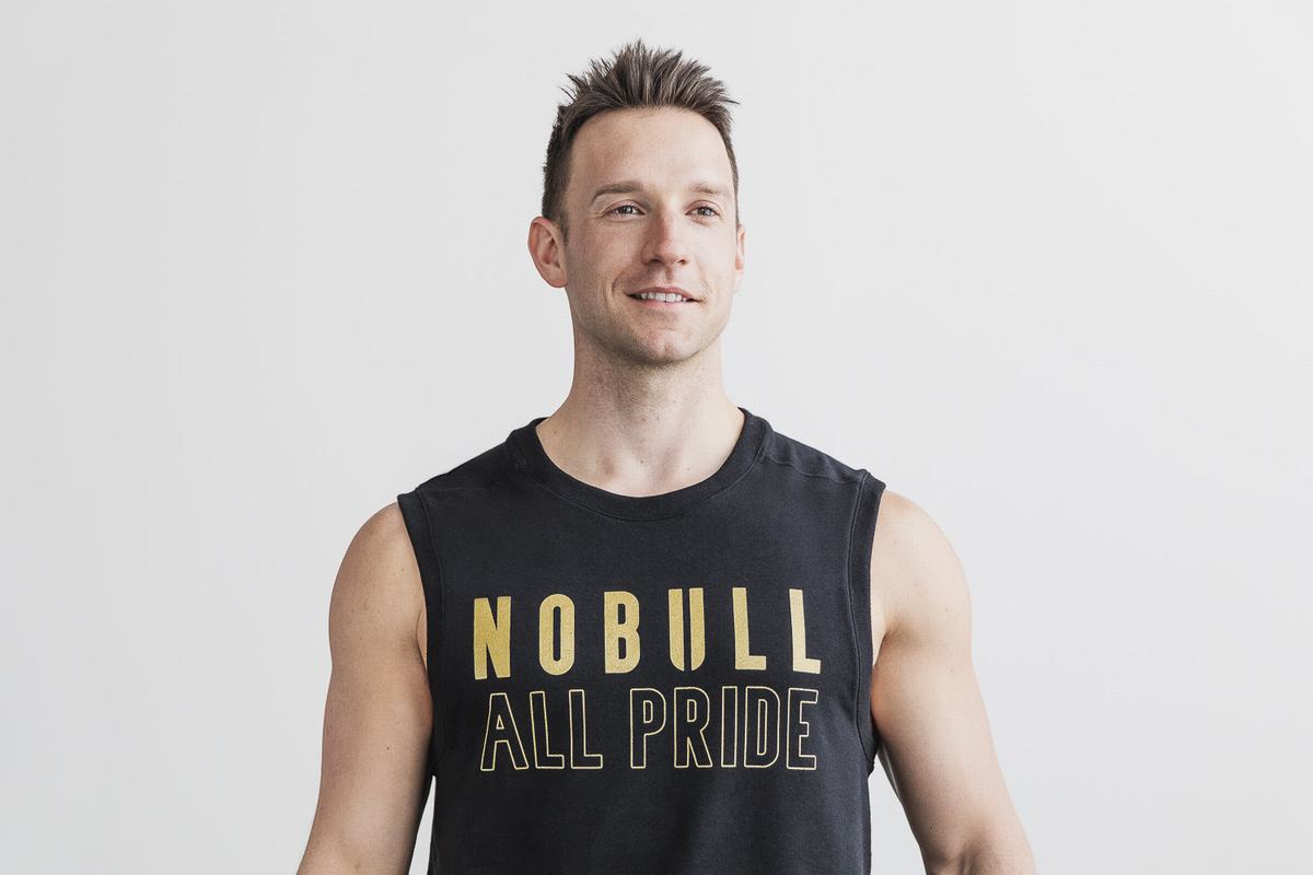 Black Gold Men\'s Nobull Sleeveless Crew Pride Sweatshirts | USA861957