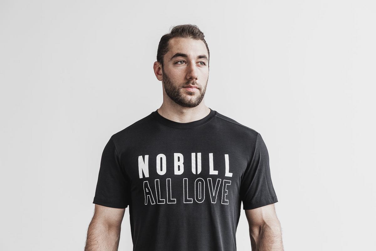 Black Men\'s Nobull All Love T Shirts | USA173980