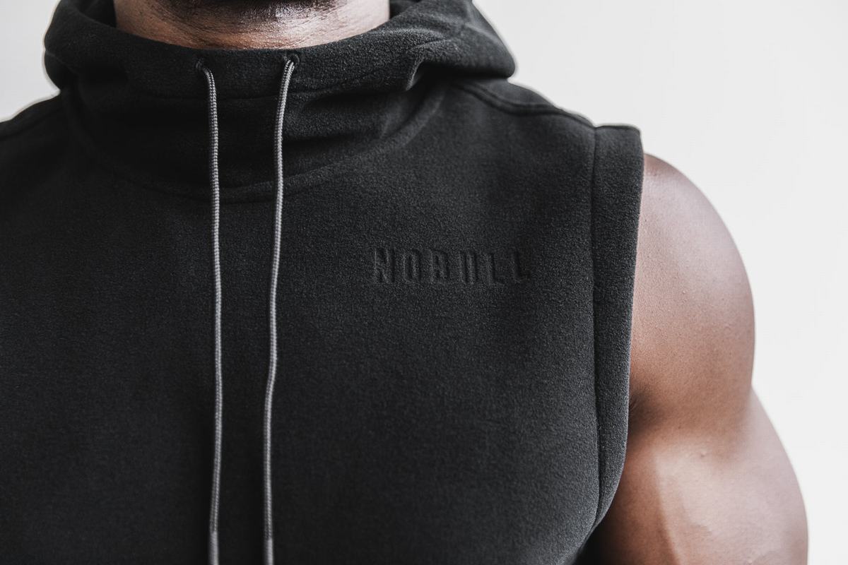 Black Men's Nobull Arctic Sleeveless Pullover | USA372895