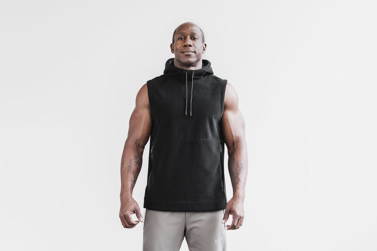 Black Men\'s Nobull Arctic Sleeveless Pullover | USA372895