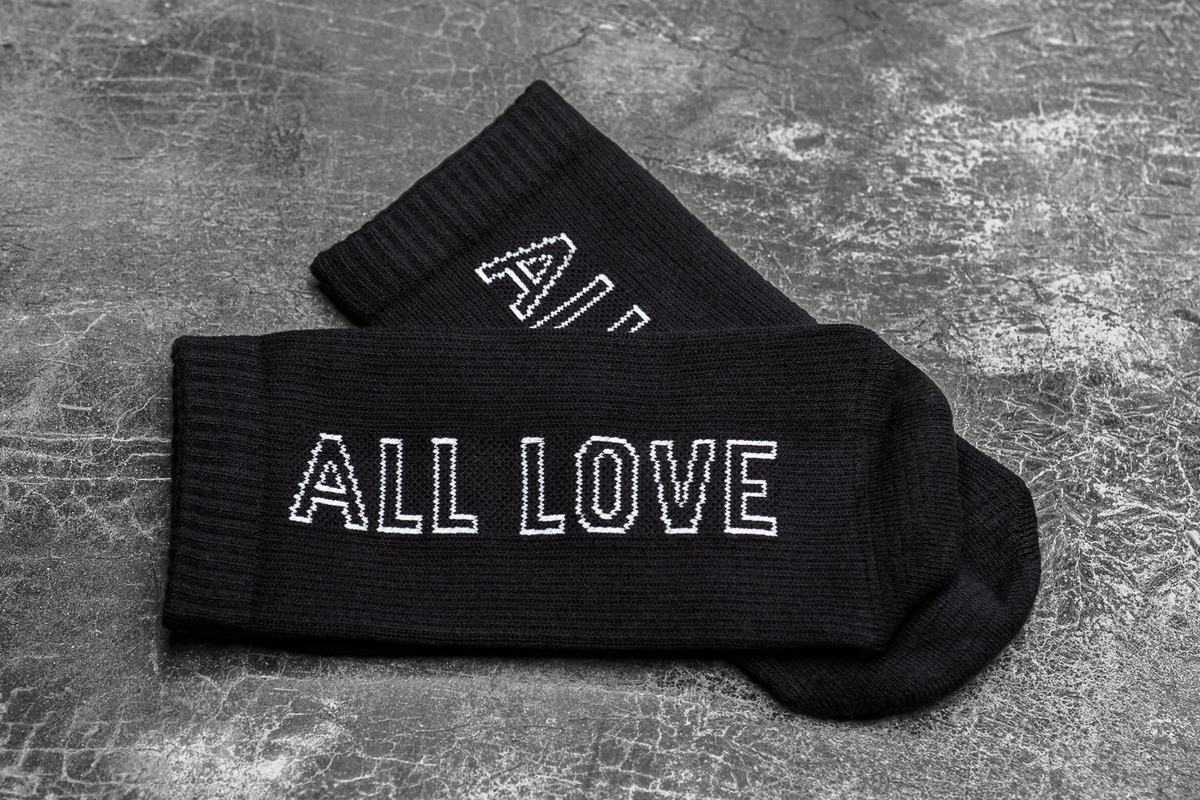 Black Men's Nobull Crew All Love Socks | USA249715