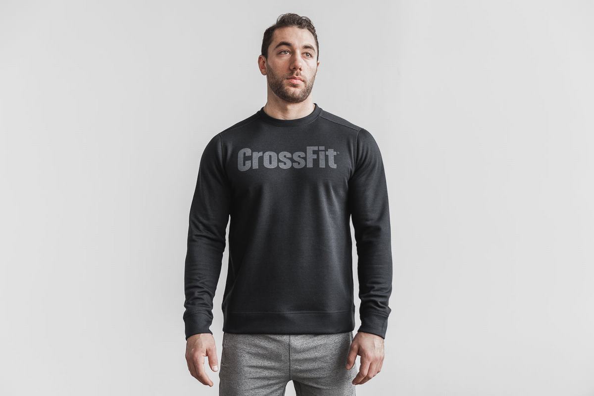 Black Men\'s Nobull Crossfit® Crew Sweatshirts | USA031296