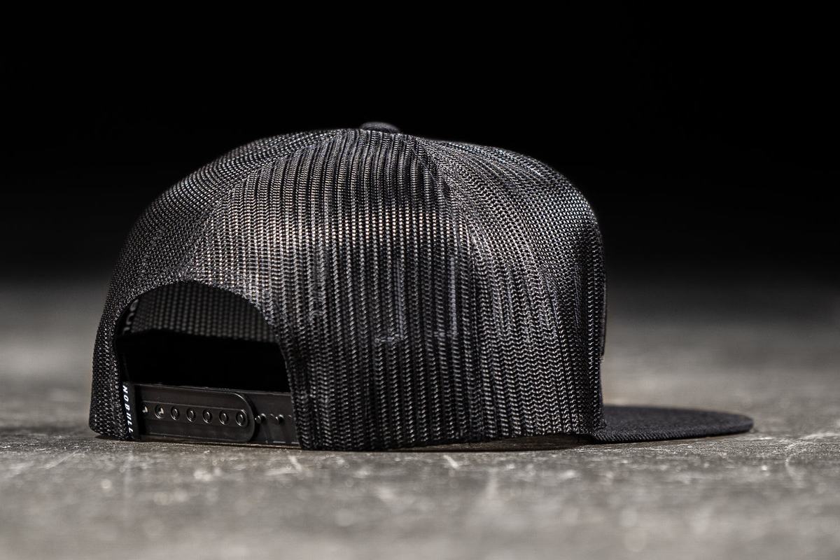 Black Men's Nobull Flat-Brim Trucker Hats | USA140796