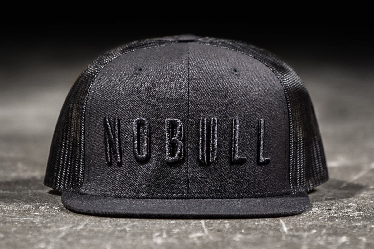 Black Men\'s Nobull Flat-Brim Trucker Hats | USA140796