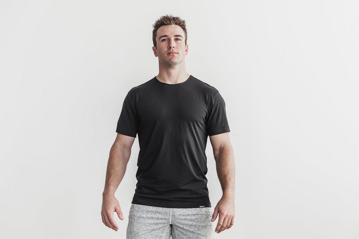 Black Men's Nobull Lightweight T Shirts | USA473691