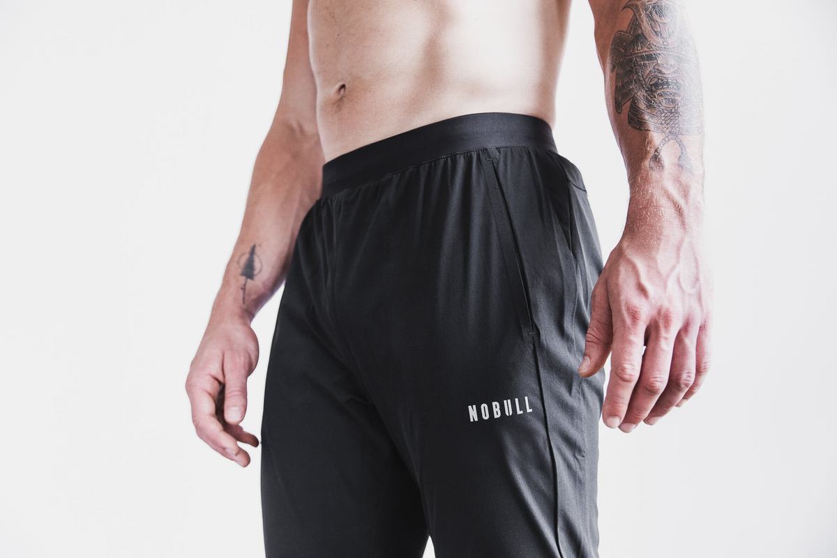 Black Men's Nobull Lightweight Woven Joggers | USA840925