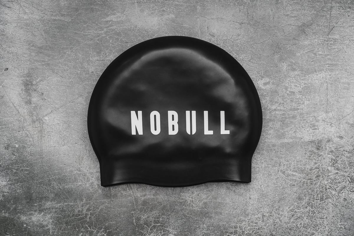 Black Men's Nobull Long Hair Swim Cap | USA471530