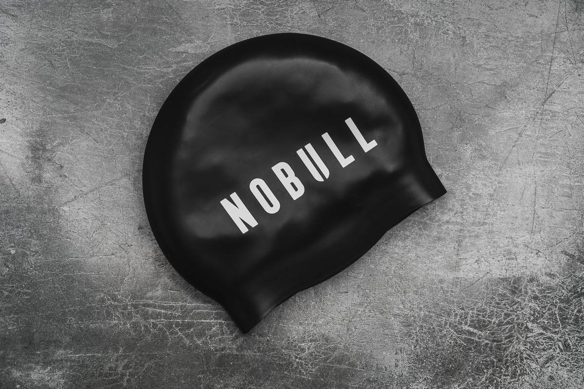 Black Men\'s Nobull Long Hair Swim Cap | USA471530