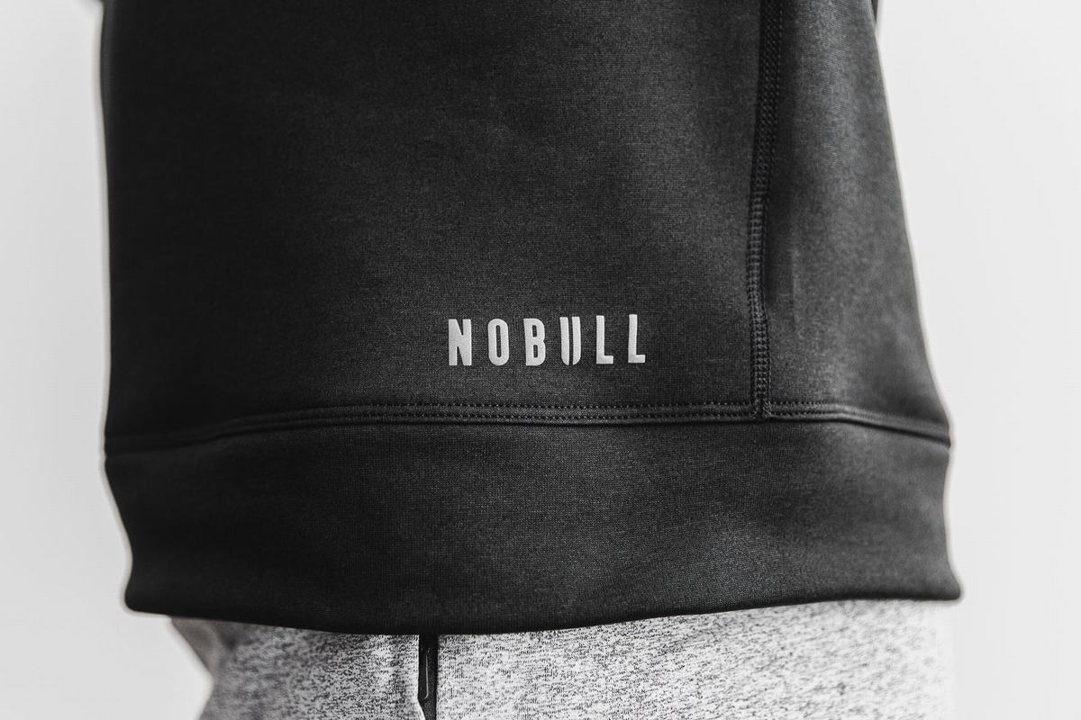 Black Men's Nobull Performance Crew Sweatshirts | USA501384