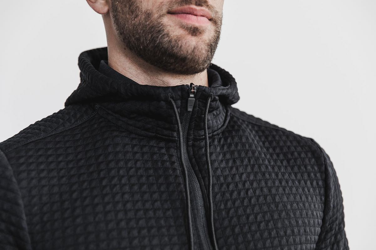 Black Men's Nobull Quilted Zip-up Jackets | USA931240