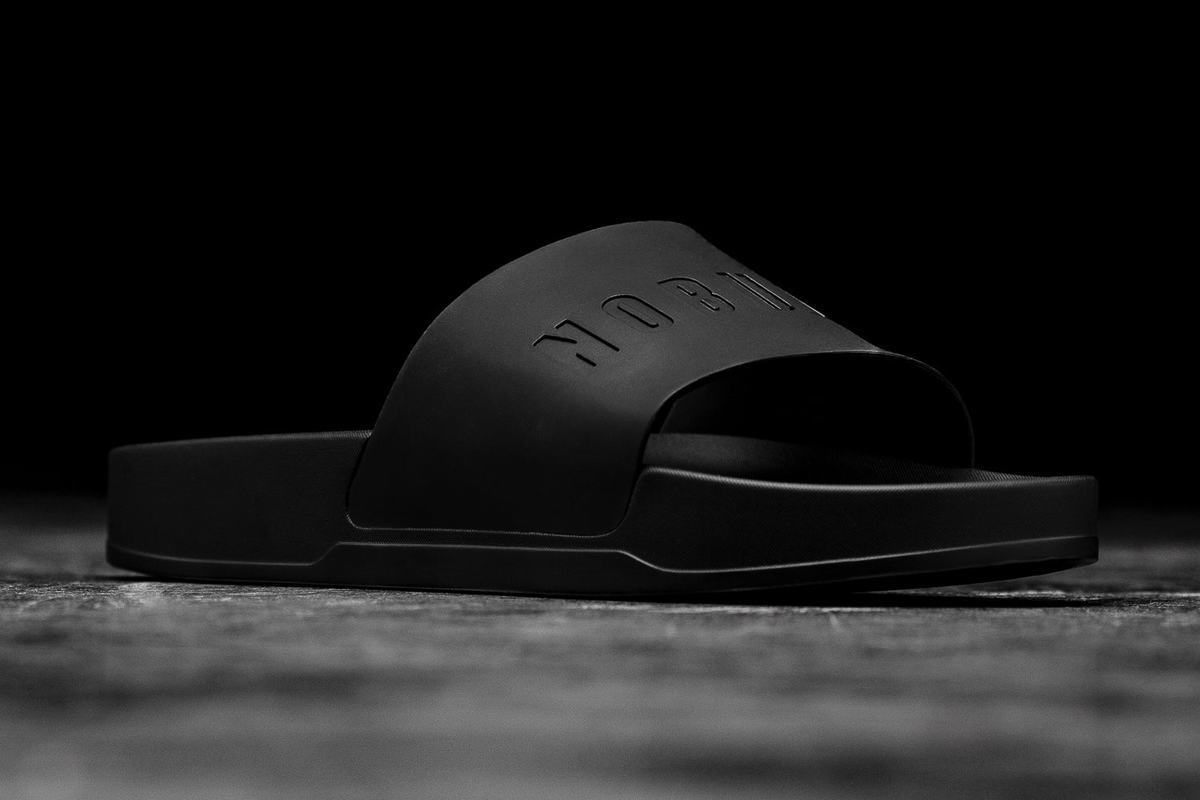 Black Men's Nobull Slides | USA610439