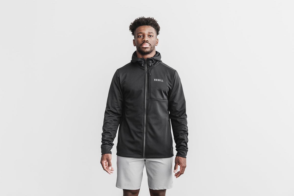 Black Men\'s Nobull Softshell Jackets | USA024865