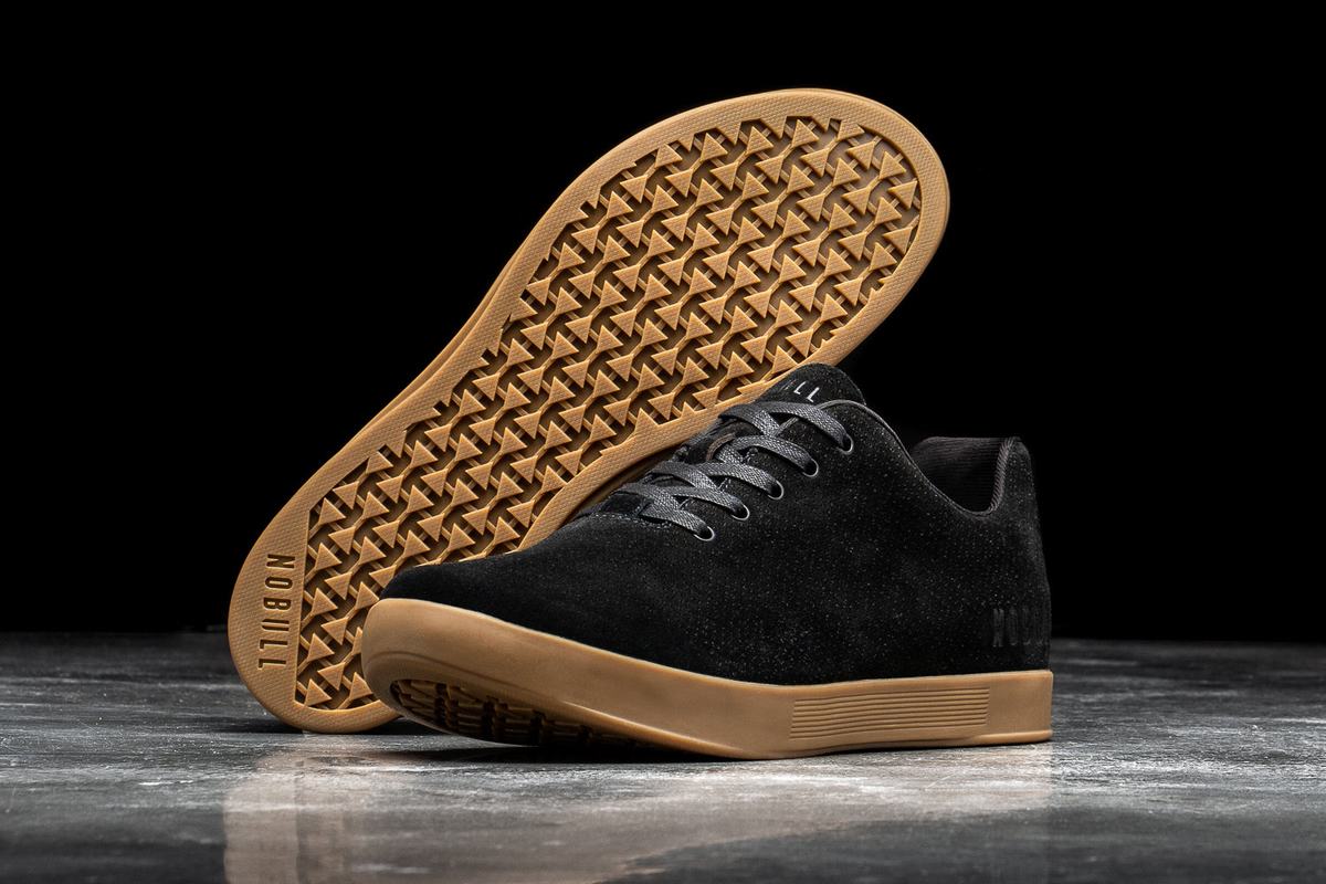 Black Men's Nobull Suede Trainers | USA710625