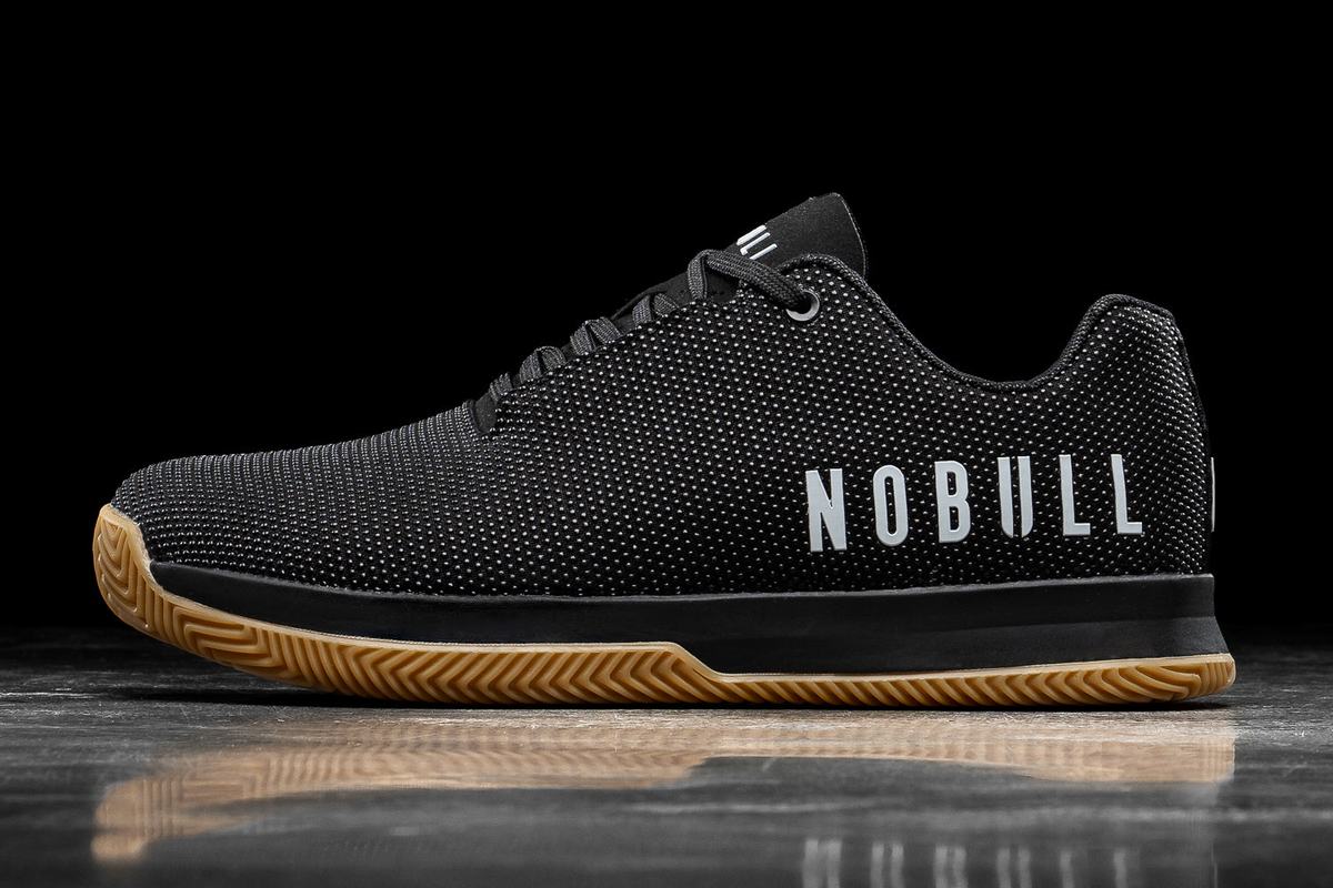 Black Men\'s Nobull Superfabric Court Trainers | USA306419