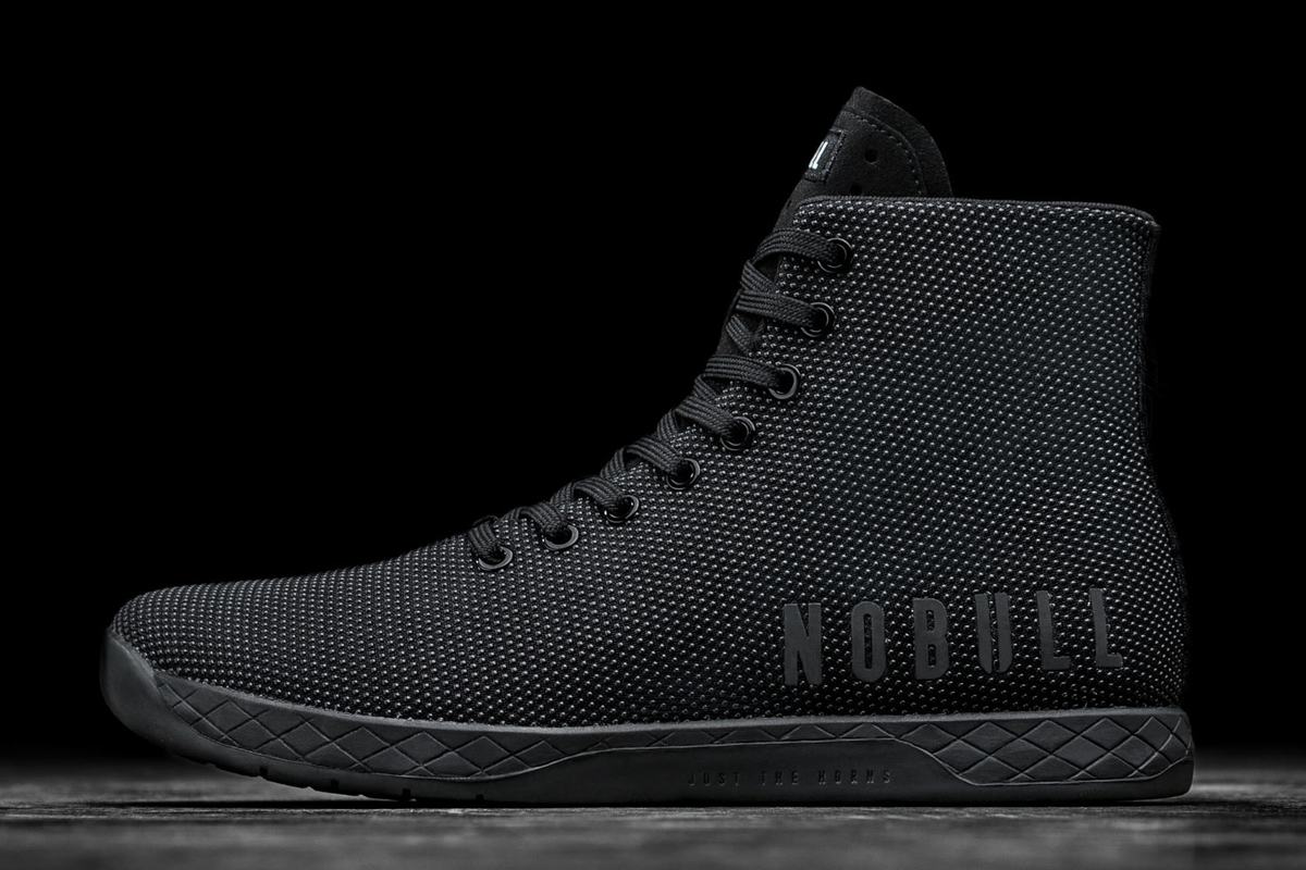 Black Men\'s Nobull Superfabric High-Top Trainers | USA469523