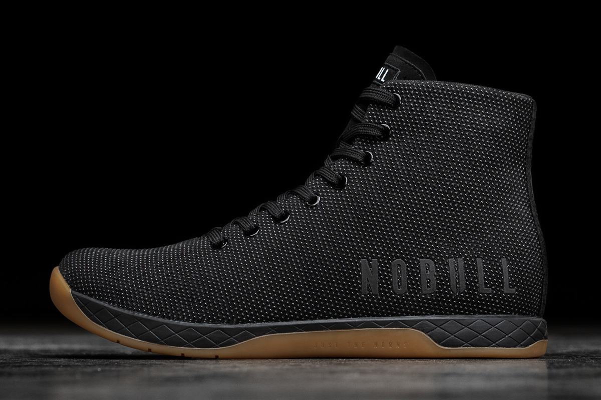 Black Men's Nobull Superfabric High-Top Trainers | USA831652