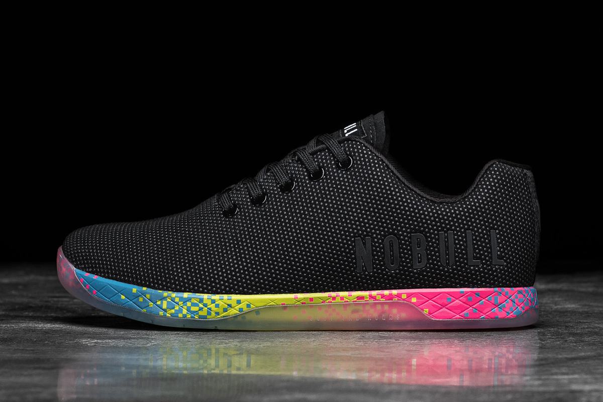 Black Men\'s Nobull Superfabric Neon Trainers | USA583206