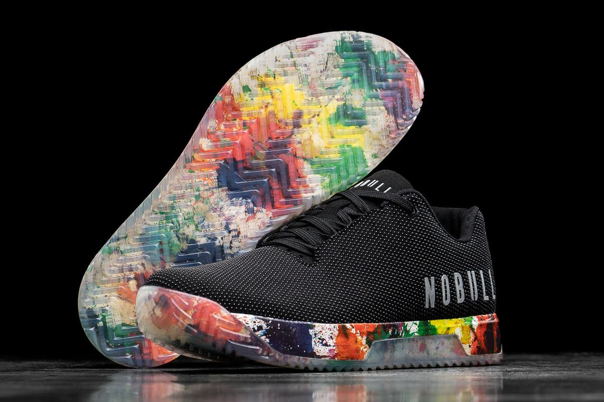 Black Men's Nobull Superfabric Pride Art Work Trainers | USA012576