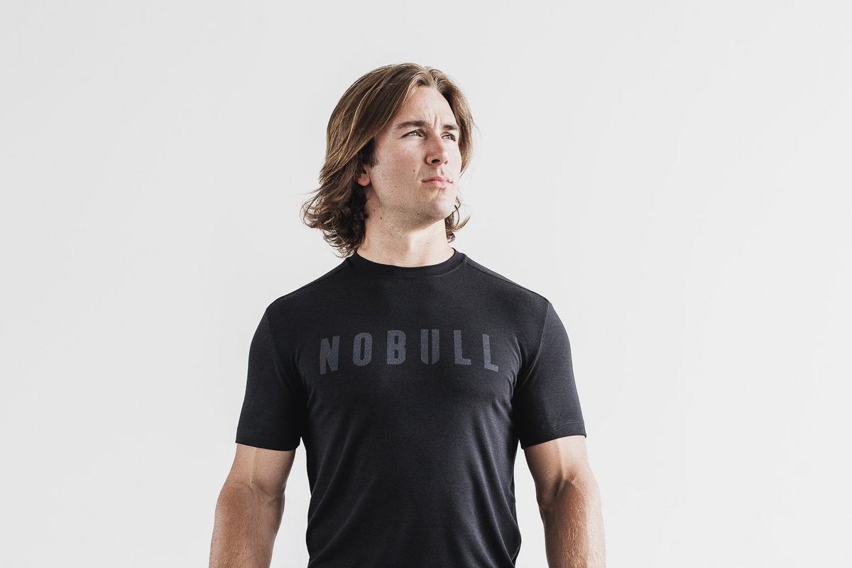 Black Men\'s Nobull T Shirts | USA583704