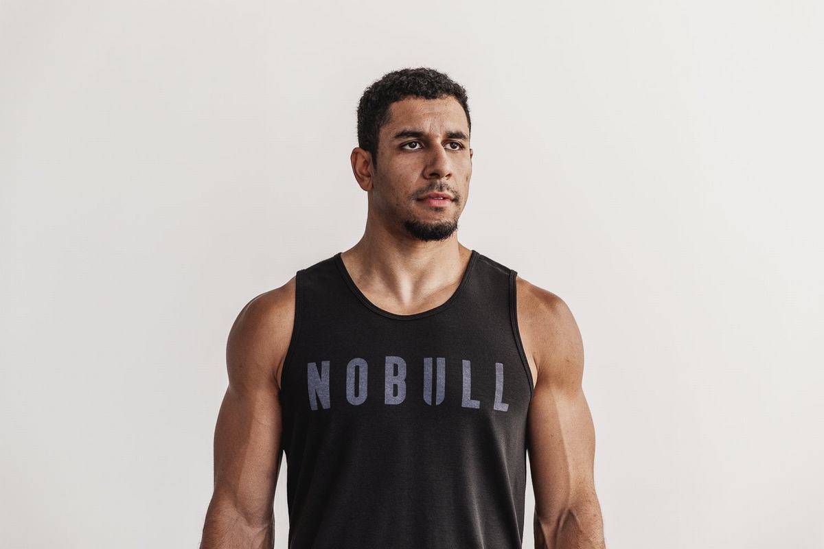 Black Men's Nobull Tank Tops | USA413870