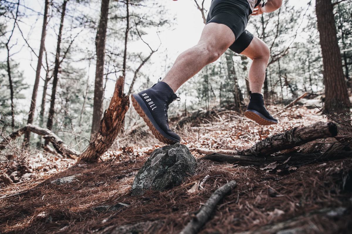 Black Men's Nobull Utility Trail Runner Running Shoes | USA035689