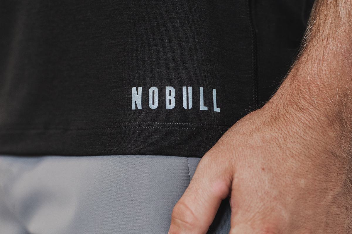 Black Men's Nobull V-Neck T Shirts | USA614370