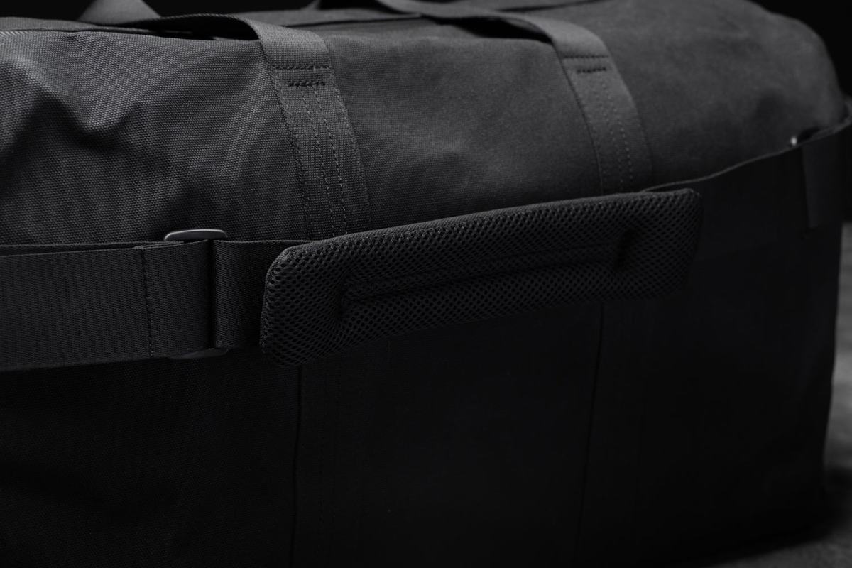 Black Men's Nobull Waxed Canvas Duffle | USA914372