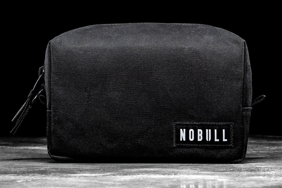 Black Men\'s Nobull Waxed Canvas Kit Bags | USA534786