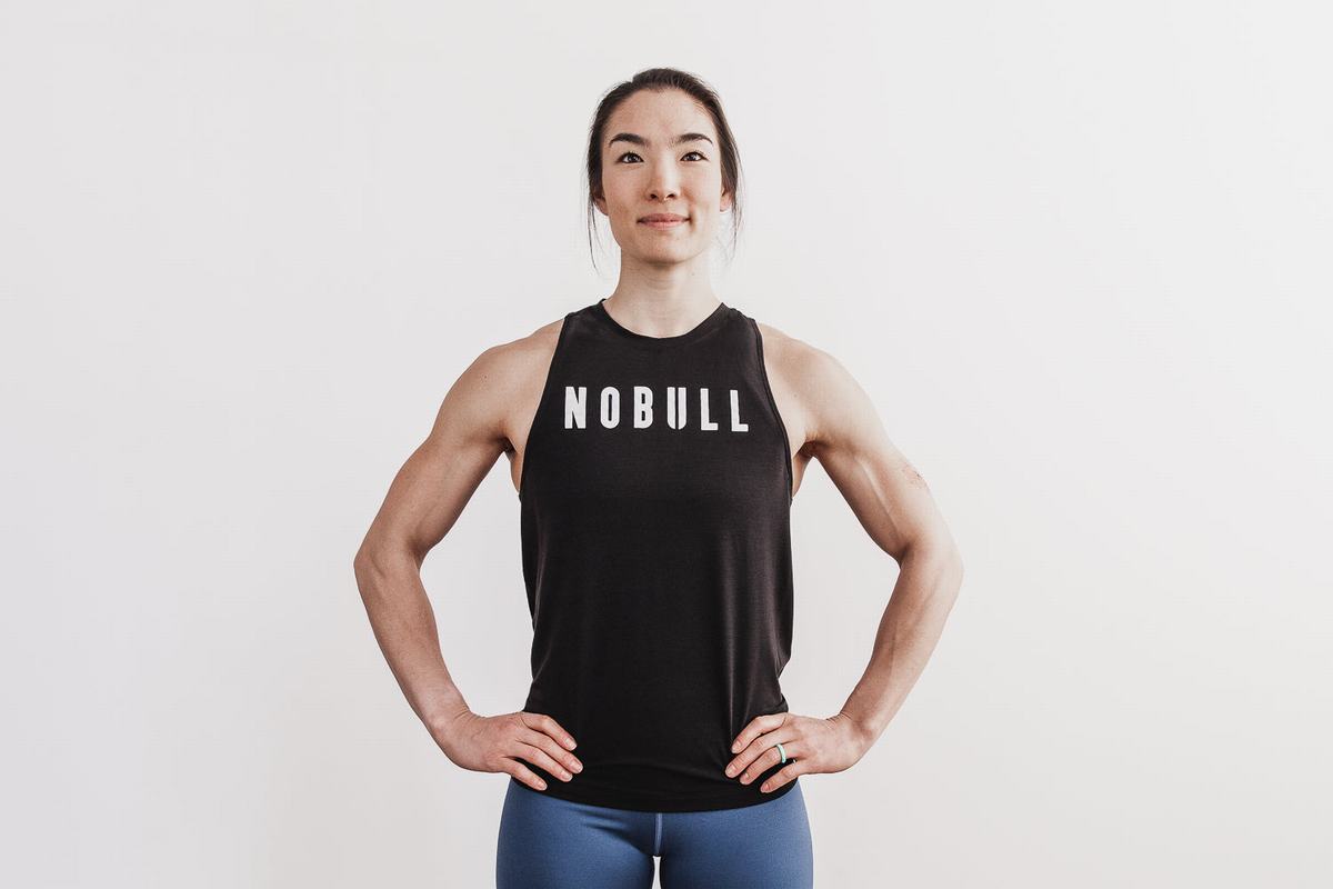 Black White Women\'s Nobull High-Neck Classic Colors Tank Tops | USA807492