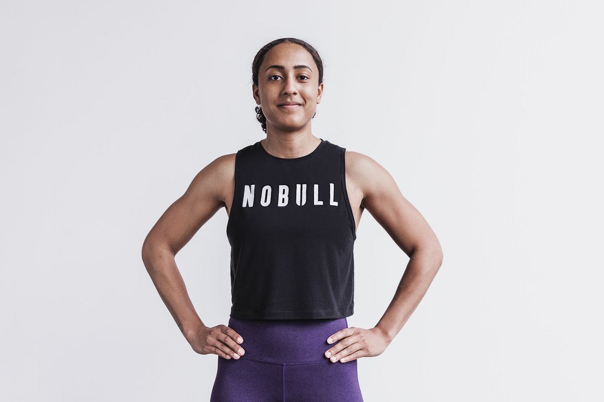 Black White Women\'s Nobull Muscle Tank Tops | USA039521