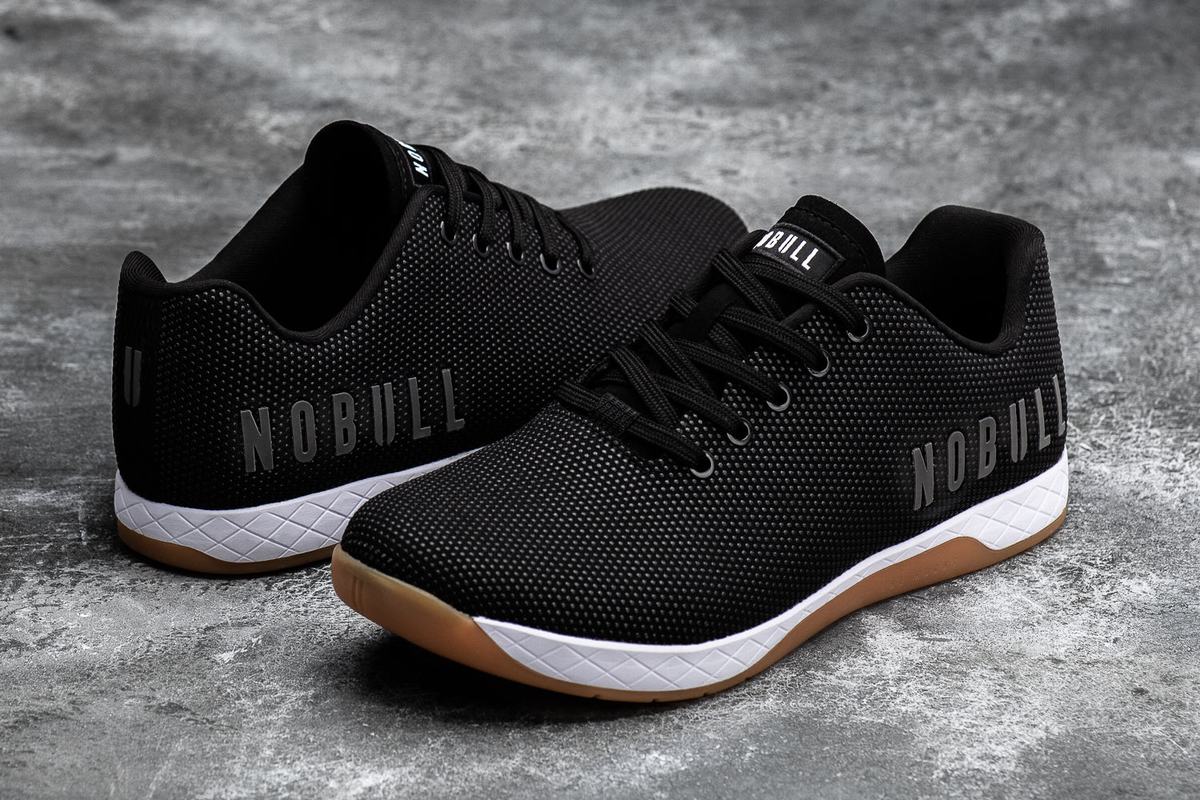 Black White Women's Nobull Superfabric Crossfit Shoes | USA154870