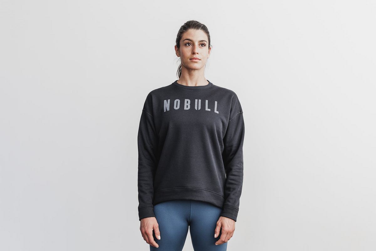 Black Women's Nobull Crew Sweatshirts | USA927310