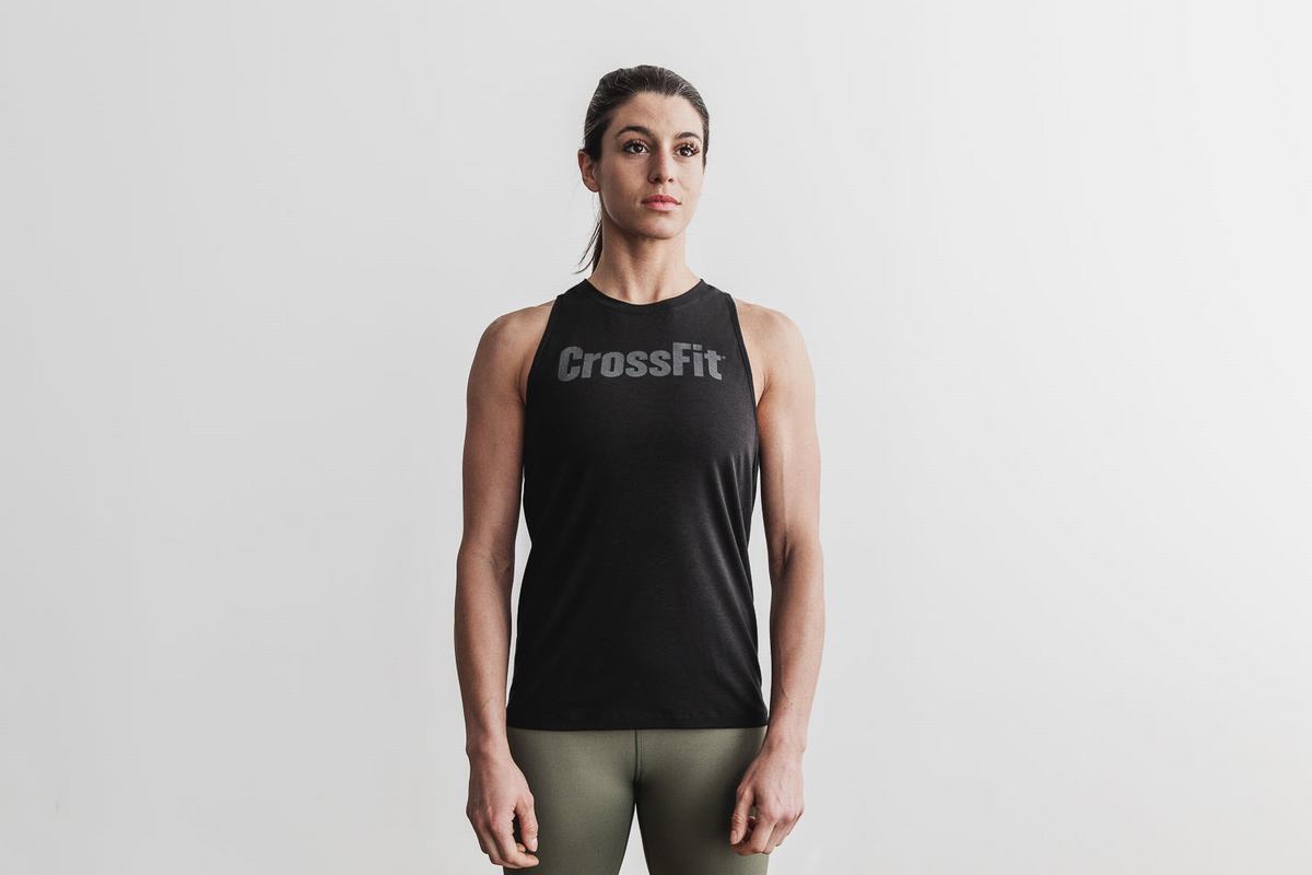 Black Women\'s Nobull Crossfit® High-Neck Tank Tops | USA049136