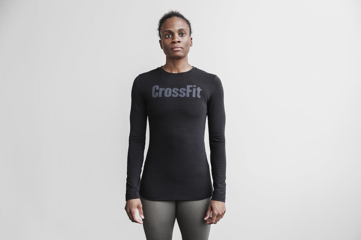 Black Women's Nobull Crossfit® Long Sleeves | USA298164