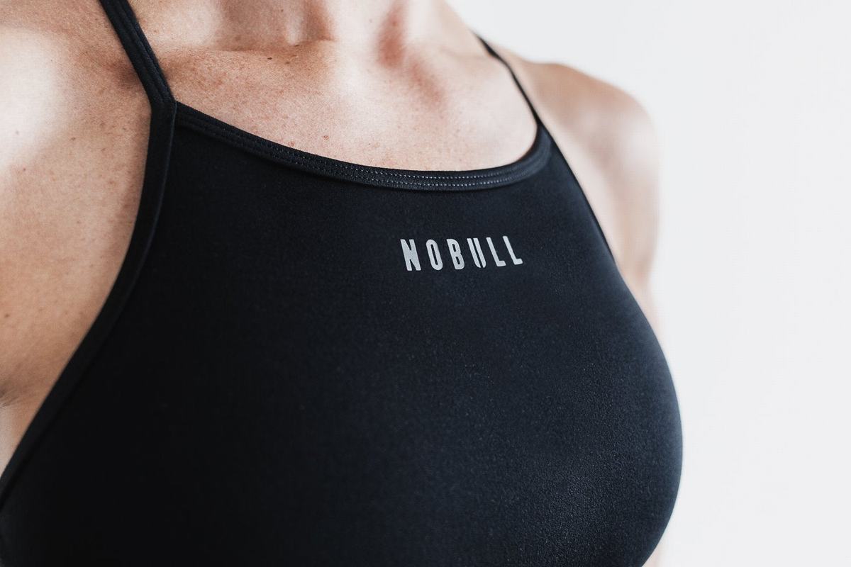 Black Women's Nobull High-Neck Matte Sports Bras | USA326019