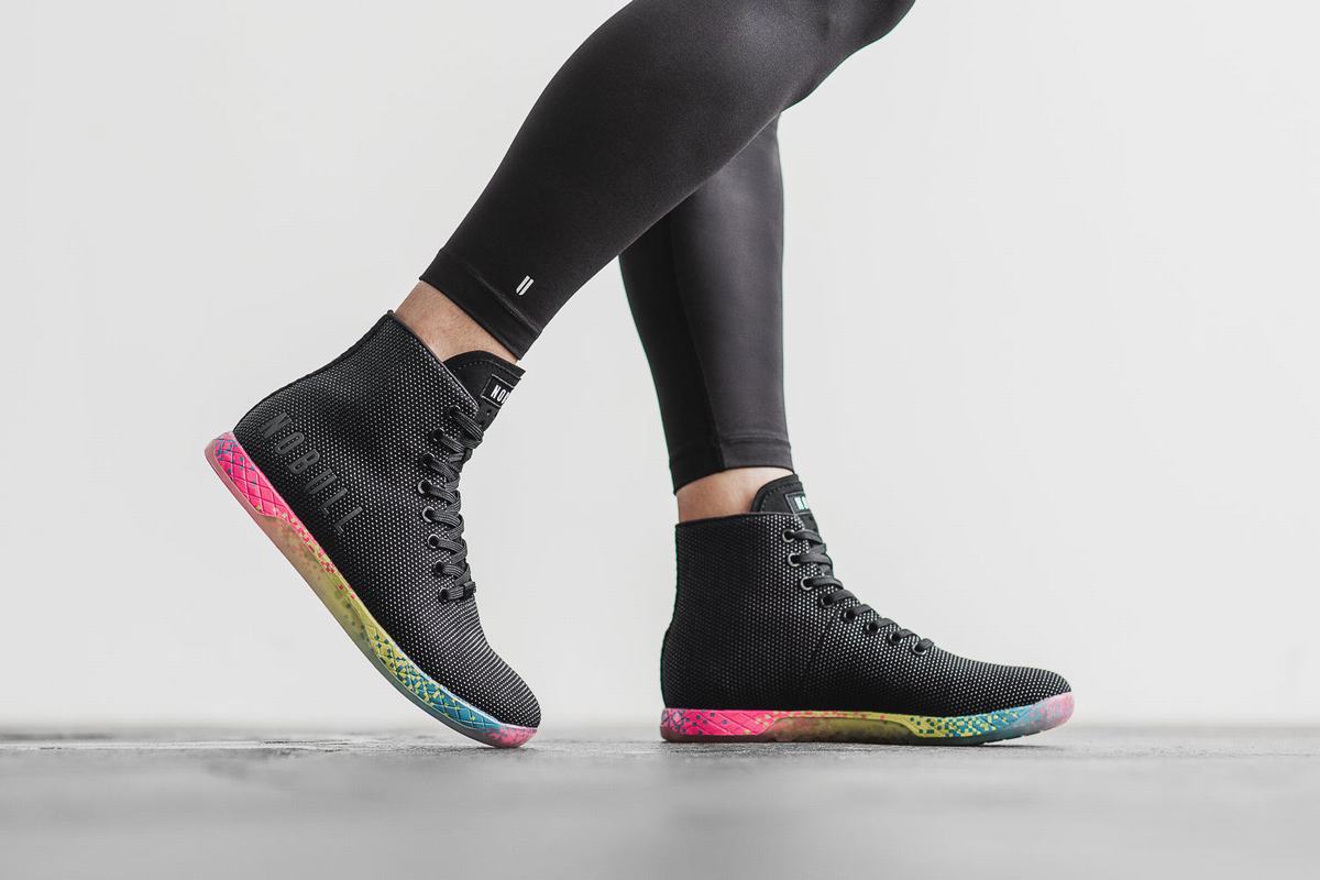 Black Women's Nobull High-Top Neon Trainers | USA697023