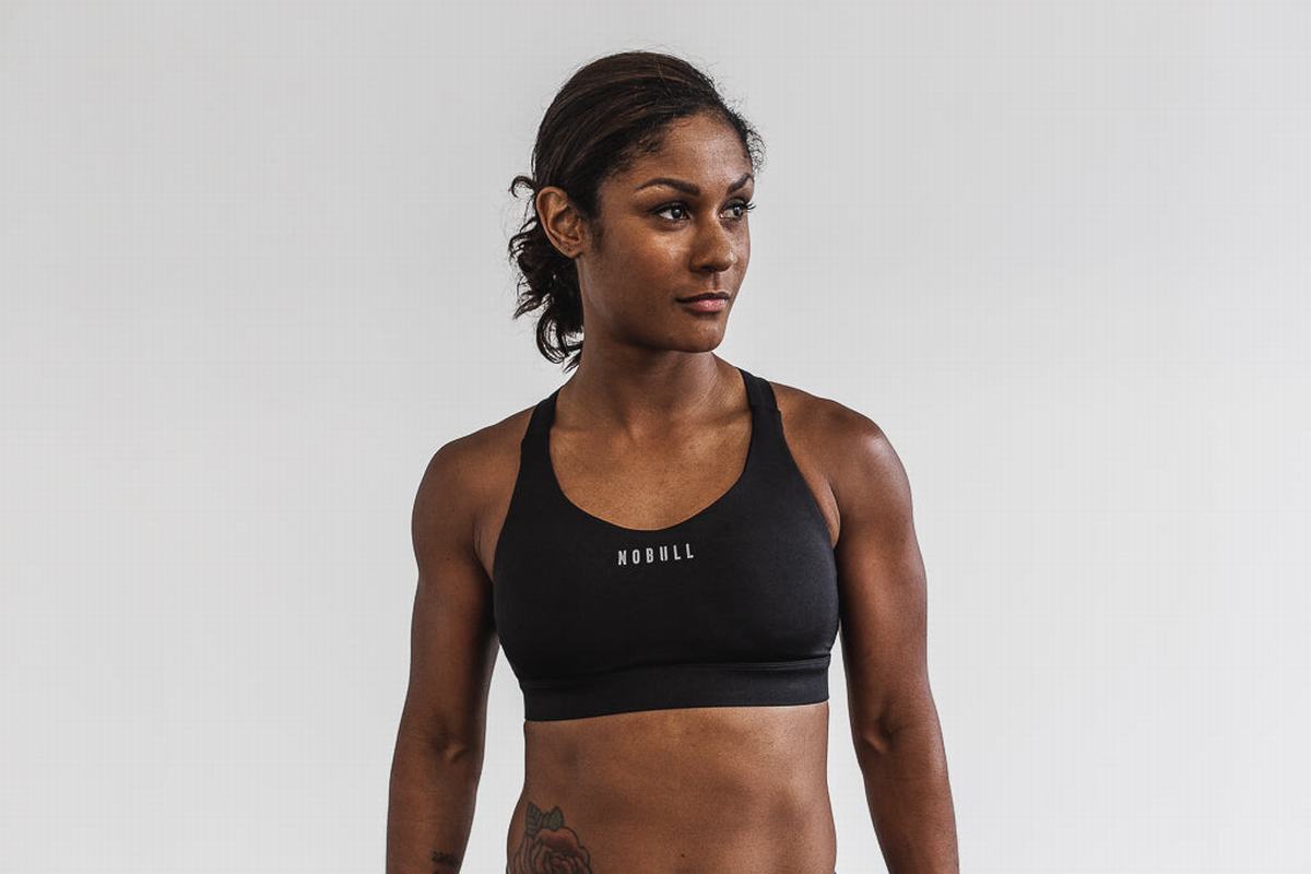 Black Women's Nobull Pace Sports Bras | USA319742