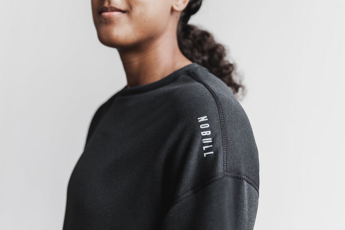 Black Women's Nobull Performance Crew Sweatshirts | USA357849