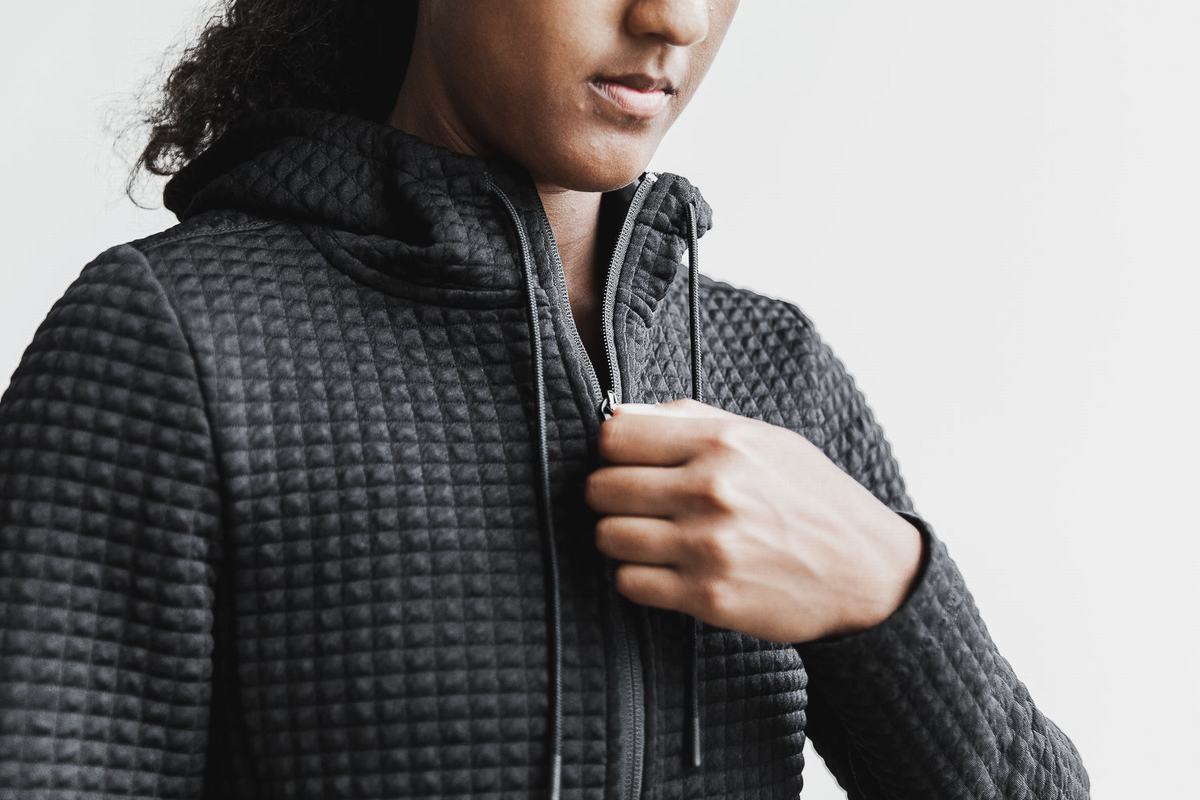 Black Women's Nobull Quilted Zip-up Jackets | USA957260