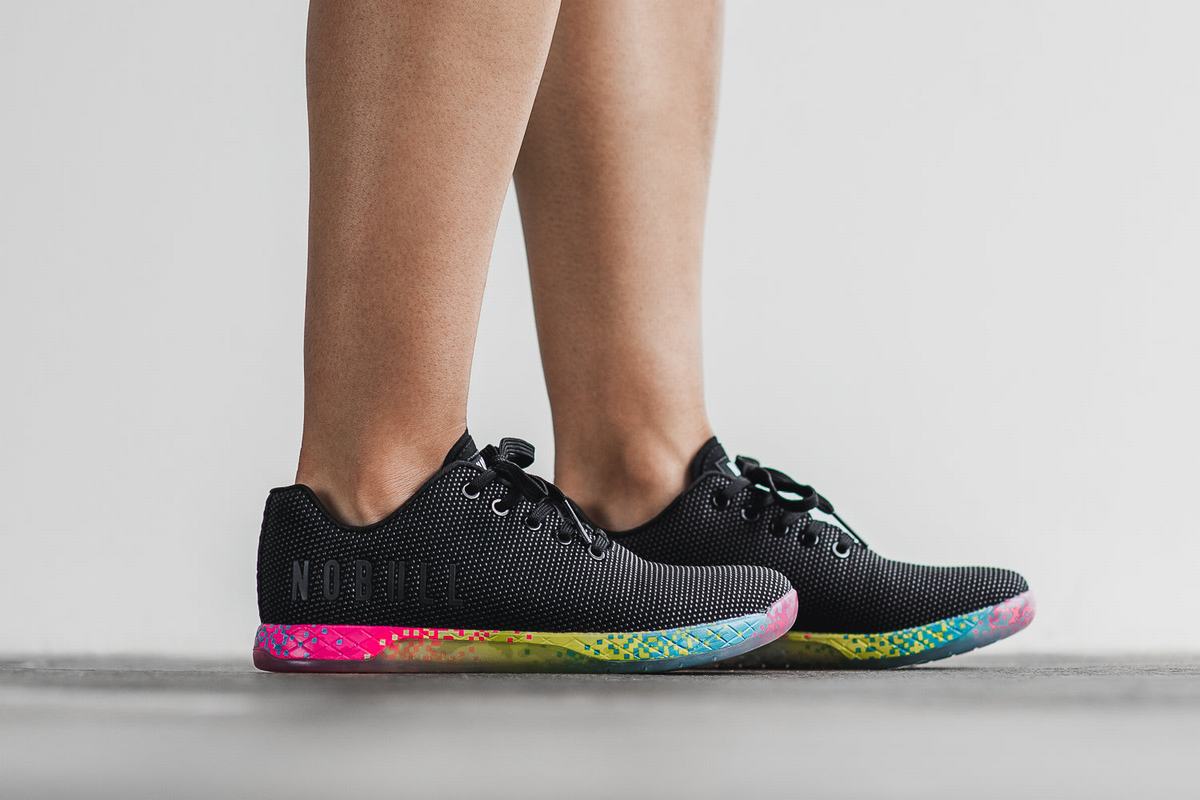 Black Women's Nobull Superfabric Neon Trainers | USA596870