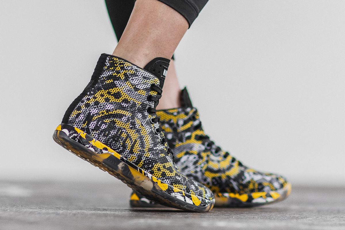 Black Yellow Women's Nobull Superfabric High-Top Artists For Humanity Trainers | USA037845