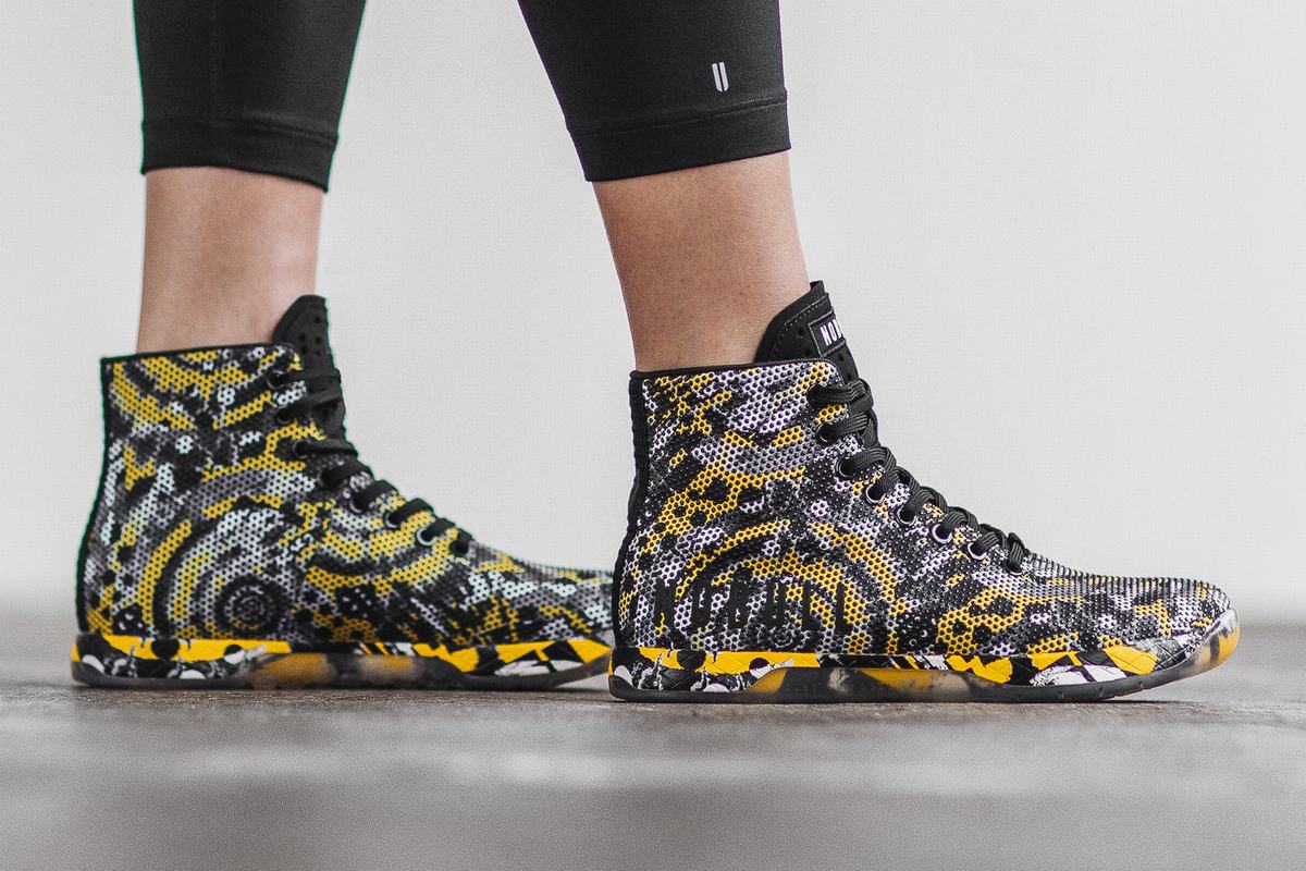 Black Yellow Women's Nobull Superfabric High-Top Artists For Humanity Trainers | USA037845