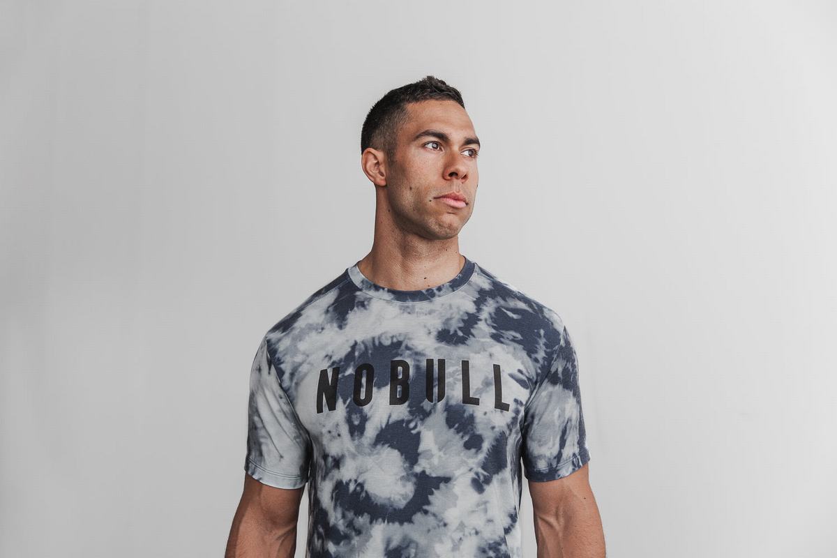 Blue Blue Men\'s Nobull Tie-Dye T Shirts | USA102976