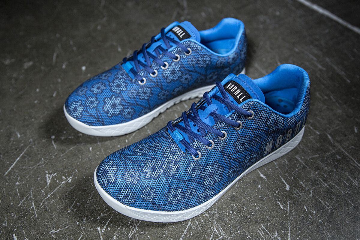 Blue Floral Men's Nobull Superfabric Trainers | USA162479